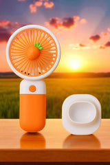 Havuç Figürlü Şarjlı Mini Vantilatör – Taşınabilir, Sessiz, Ayaklı USB Fan